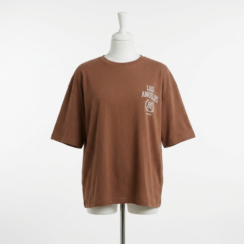 NEW AMBAR la logo relaxed fit t-shirt in brown